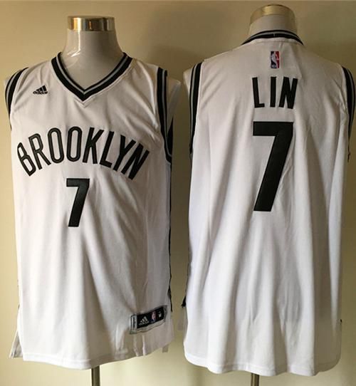 Men Brooklyn Nets #7 Jeremy Lin White Home Stitched NBA Jersey